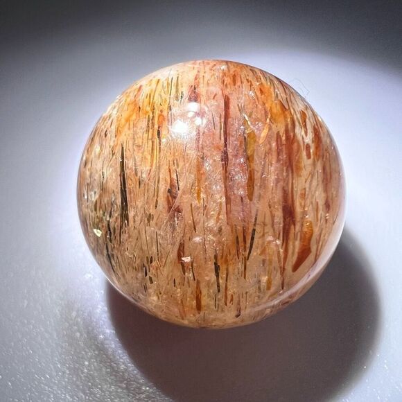 Golden Rutilated‎ Quartz Marble Sphere (#2) - Picture 11 of 13